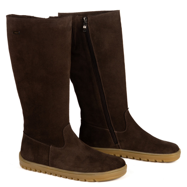 Dámské barefoot kožené boty Olivier Hazel brown velur