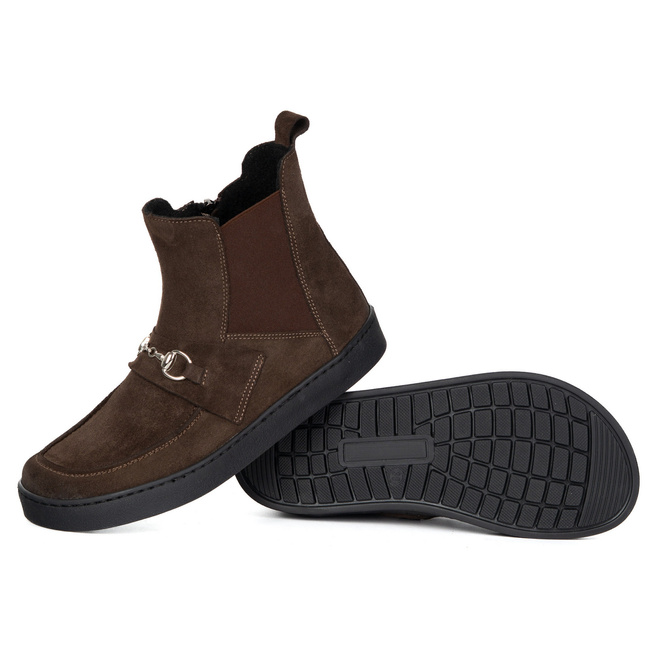 Dámské barefoot boty Scarlet z přírodní kůže zateplené zimní hnědé