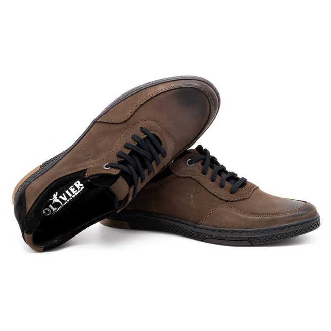 Pánská kožená obuv pro volný čas 918K hnědá
