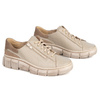 Półbuty damskie sneakersy skórzane 0663W beżowe