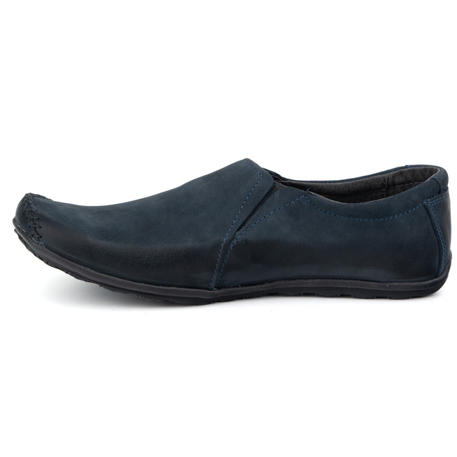 Pánské kožené nazouvací mokasíny 306KZ navy blue