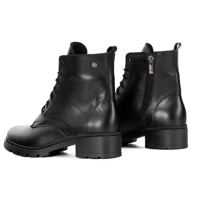 Botki damskie skórzane 1791POL czarne licowe