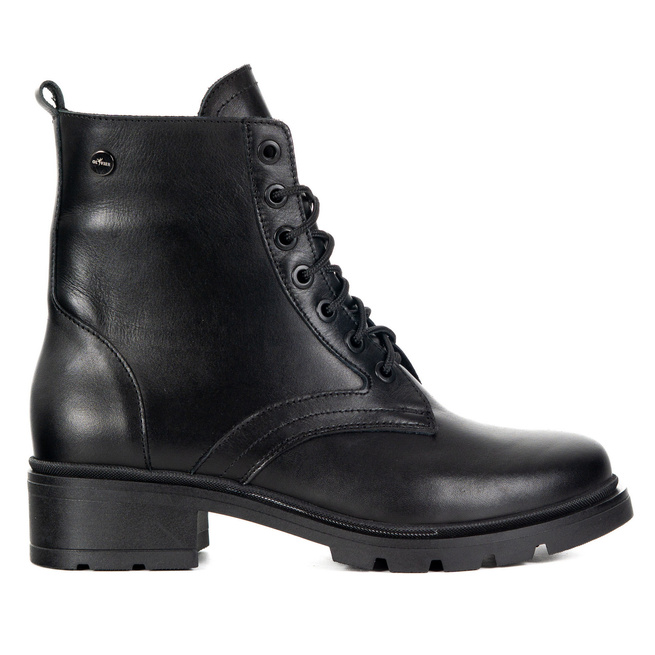 Botki damskie skórzane 1791POL czarne licowe