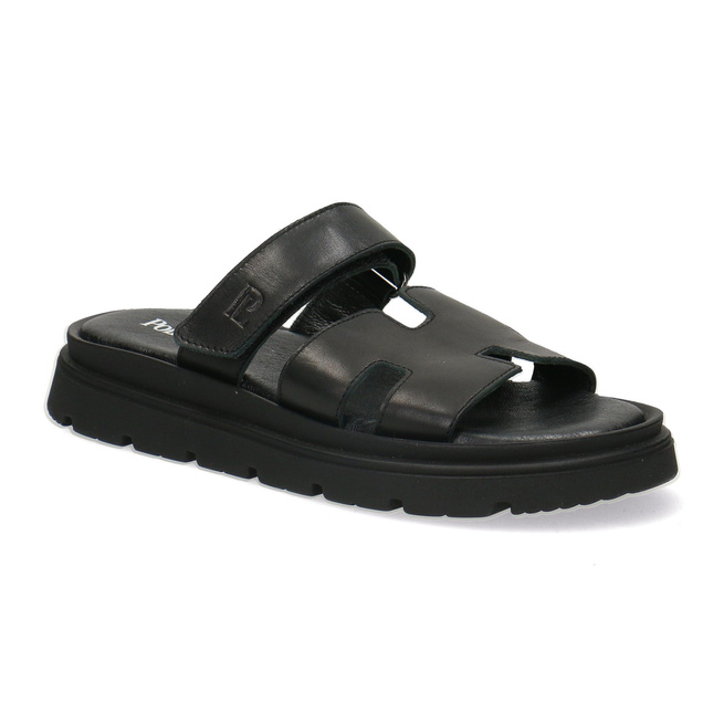 Pollonus dámské kožené žabky Black 5-1754-001