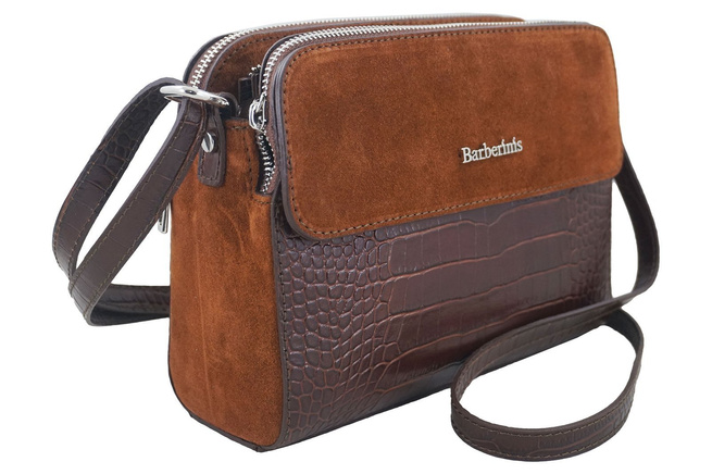 Stylowa torebka crossbody trzykomorowa - Brązowa 