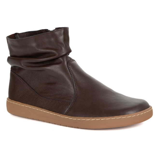 Dámské barefoot boty zateplené zipem 1297 chocolate brown
