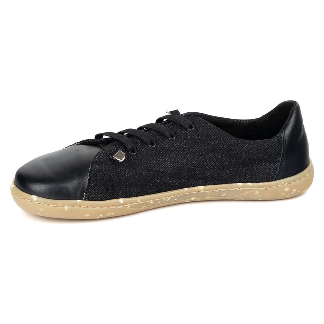 Dámská minimalistická kožená obuv barefoot 0771W black denim