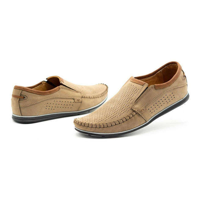 Mokasyny męskie skórzane 4206D brązowe