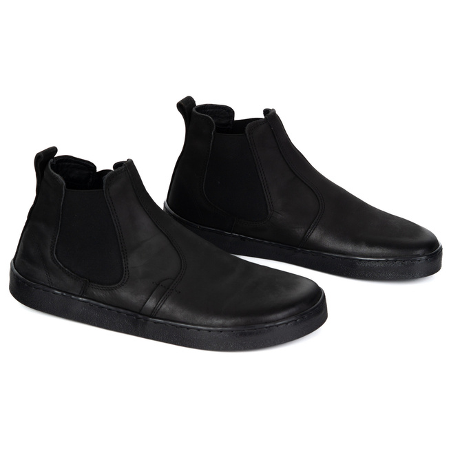 Buty męskie sztyblety barefoot skórzane Olivier 100KZ czarne