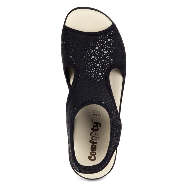 Dámské flexibilní sandály comfooty emma black glossy  