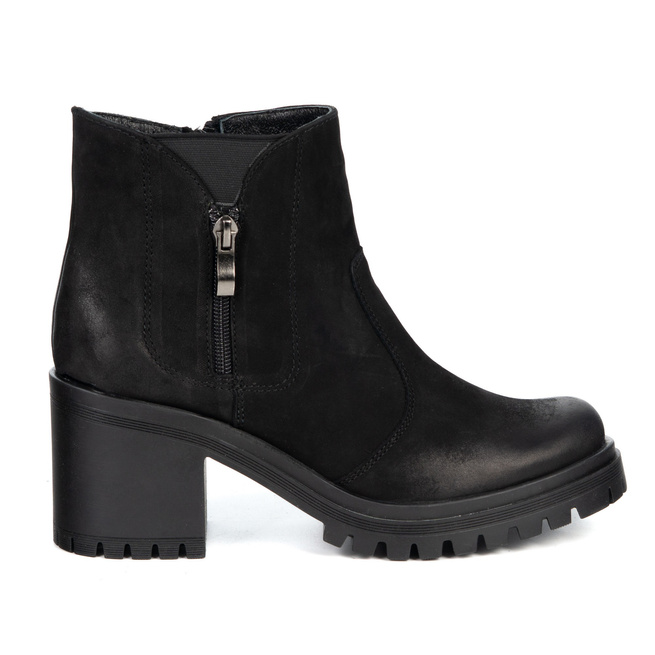 Olivier Peyton - kožené boty se stabilním podpatkem 6,5 cm Polská obuv přírodní kůže černá