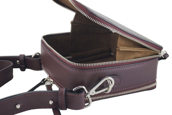 Listonoszka CROCO z szerokim paskiem - Beżowa ciemna