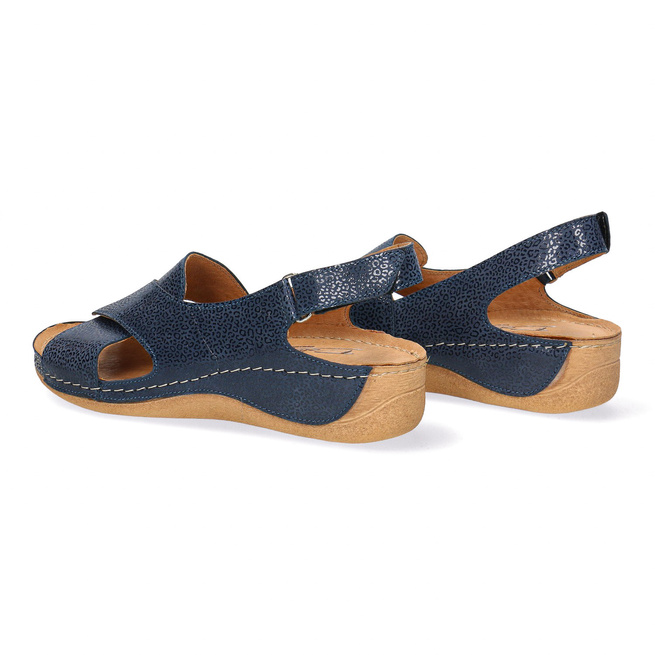 Pollonus dámské kožené sandály na suchý zip navy blue puma 5-1628-003