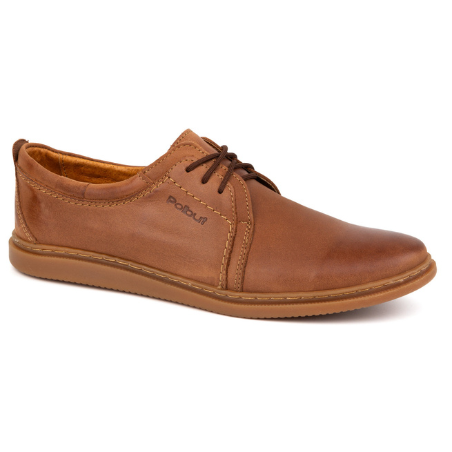 Buty męskie skórzane casual 2131 POLBUT camel