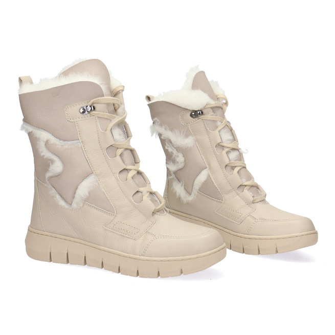 Dámské sněhové boty Beige natural ram Pollonus 5-1674-002