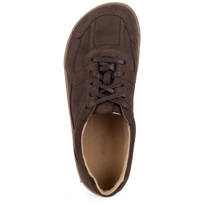 BAREFOOT minimalistická kožená obuv 0796W velur hnědá