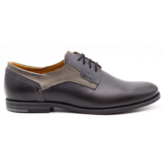 Buty wizytowe skórzane 1033 szare