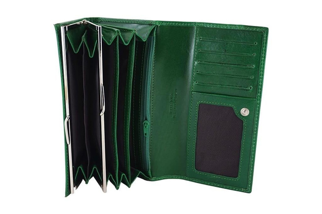 Portfel damski skórzany Barberini's - Zielony