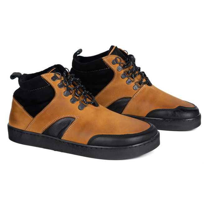 Barefoot unisex zimní kožené boty Explorer yellow