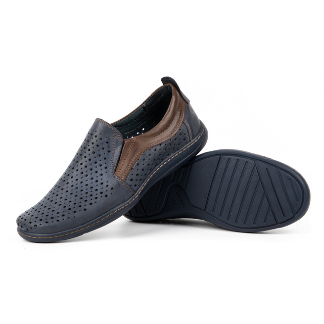 Pánské letní ažurové mokasíny 662 navy blue