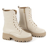 Dámské zateplené kožené boty 401BB pea beige