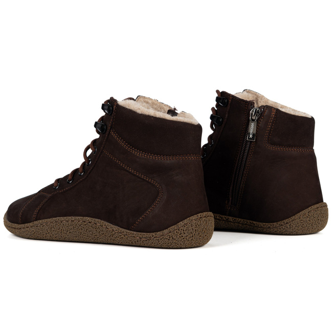 Dámské barefoot boty zateplené merino vlnou 0769W brown nubuk