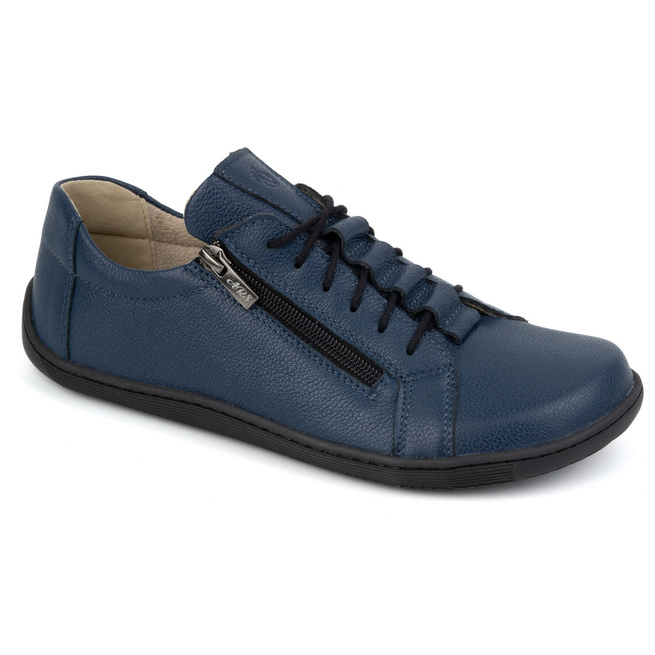Dámské kožené minimalistické boty barefoot 1242 navy blue