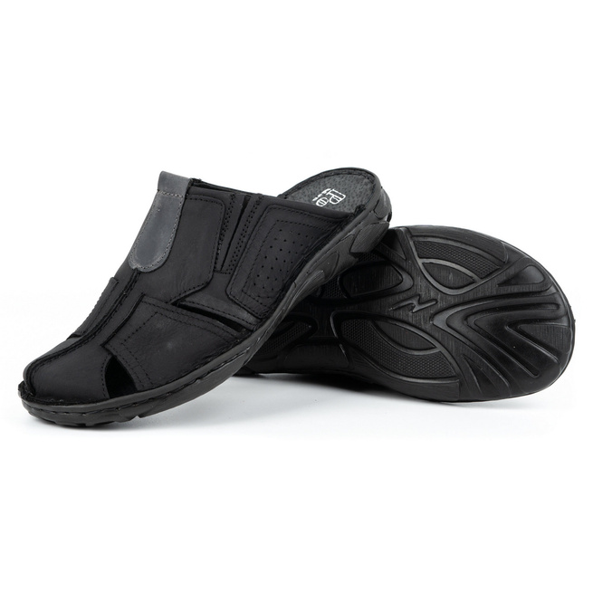 Pánské kožené žabky 312 black