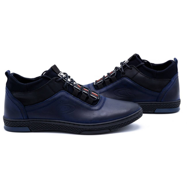 Buty męskie zimowe K27F ciemno granatowe