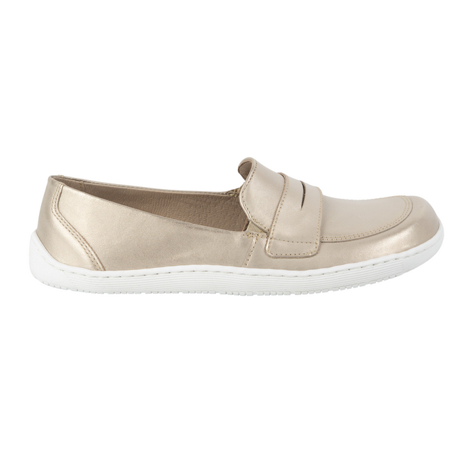 BAREFOOT Elegantní dámské minimalistické kožené mokasíny 1280 gold