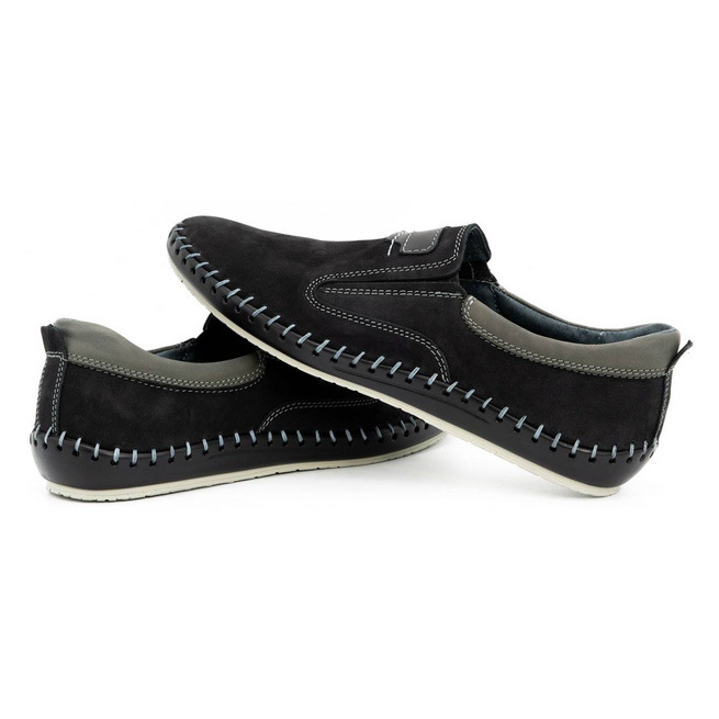 Pánské kožené mokasíny 816MA černé