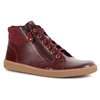 Damskie minimalistyczne buty skórzane zimowe barefoot 1293 bordo z nubukiem