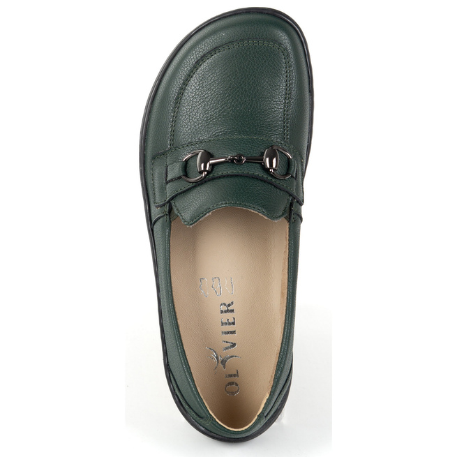 Dámské minimalistické kožené mokasíny Barefoot 1288AR green