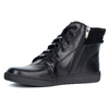Buty damskie barefoot zimowe skórzane Olivier WINTER czarne za kostkę z zamkiem