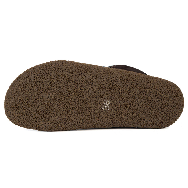 Damskie trzewiki barefoot ocieplane wełną merino 0769W brązowe nubuk