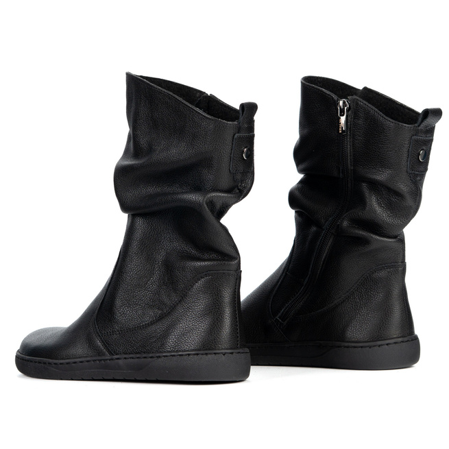 BAREFOOT dámské zateplené kožené boty Freja Polish black