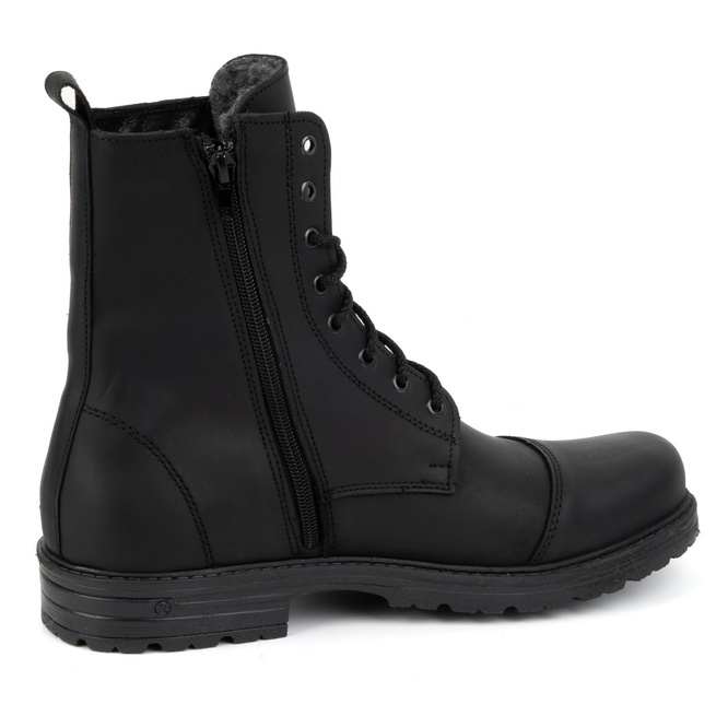 Polské pánské vysoké kožené boty 2118/2 POLBUT černé