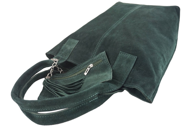 Shopper bag - Dámská semišová kabelka - Světle hnědá