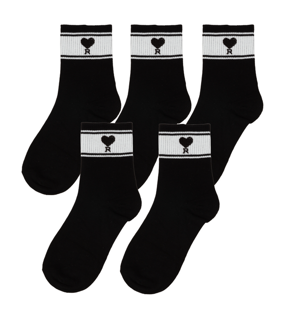 Zestaw 5 par skarpet z Literką 35-38 czarne