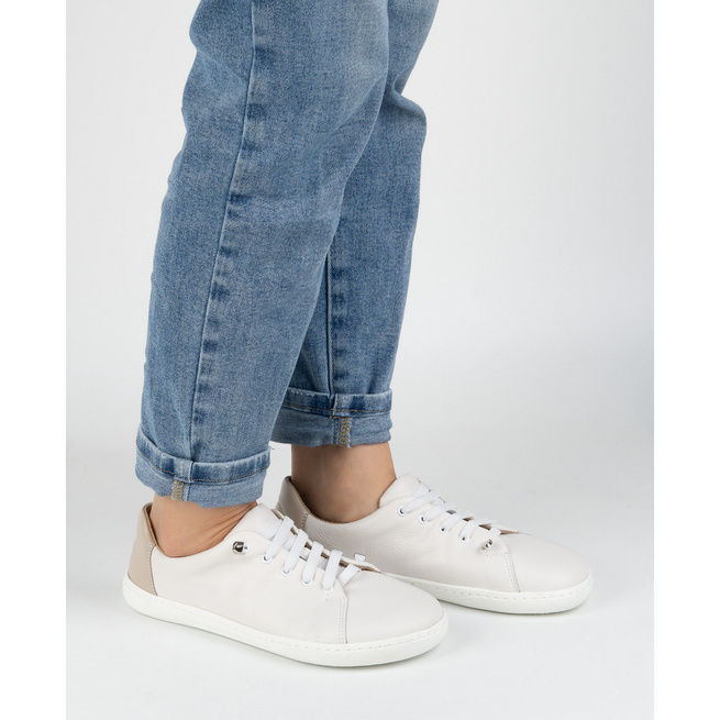 Dámská minimalistická kožená obuv barefoot 0771W bílá