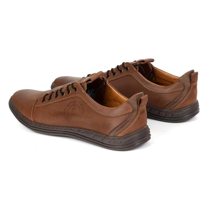 Buty męskie skórzane casual 2121/2 camel