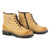 Dámské zateplené kožené boty 373BB beige