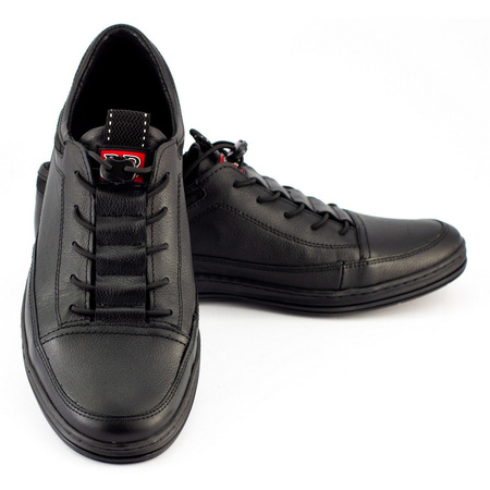 Buty męskie skórzane casual K22 czarne