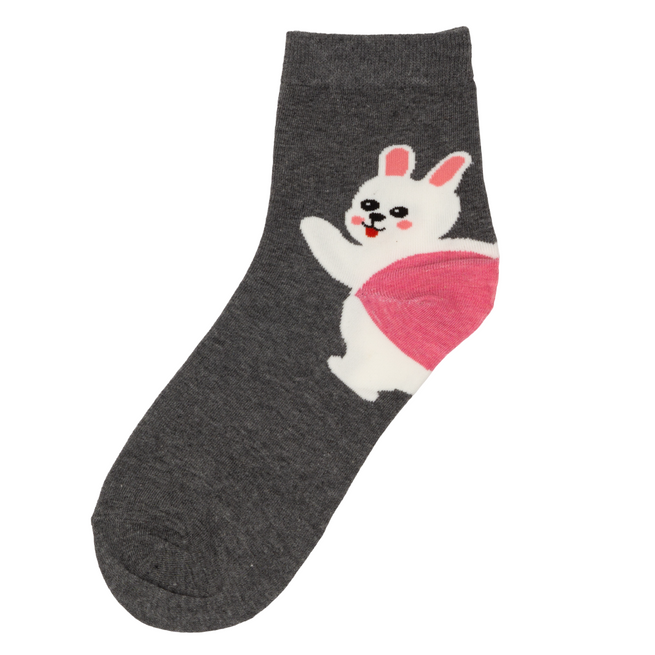 Dámské barevné bavlněné ponožky šedý zajíc