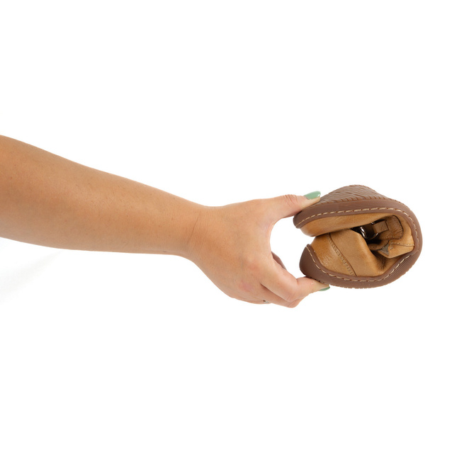 Dámské minimalistické kožené mokasíny Barefoot 1288AR hnědé