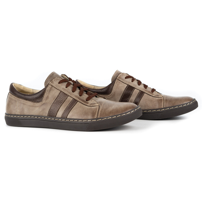 Pánská kožená obuv pro volný čas 0150W hnědá