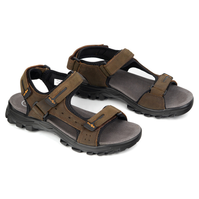 Pánské kožené sandály MS7038 hnědé