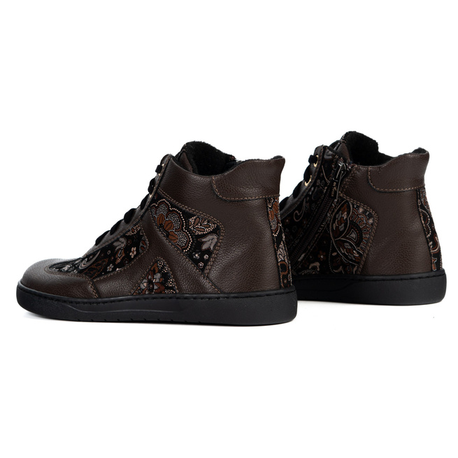 Zimowe buty barefoot Olivier Reese – minimalistyczne skórzane botki dla kobiet brązowe