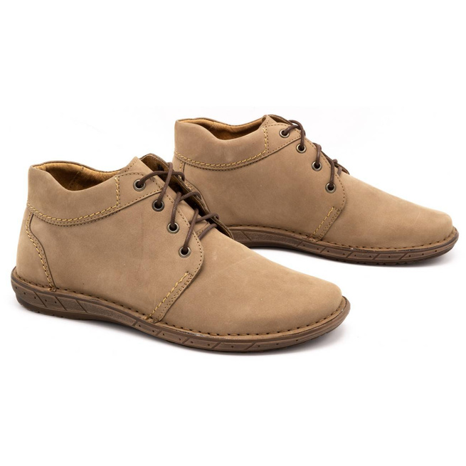 Buty męskie skórzane 470 brązowe