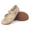 Damskie buty barefoot ze skóry naturalnej z printem 1284 beżowe